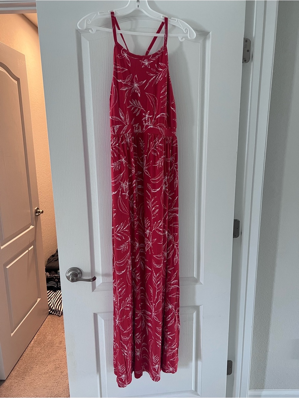 Old Navy Red Floral-Print Maternity Maxi Dress